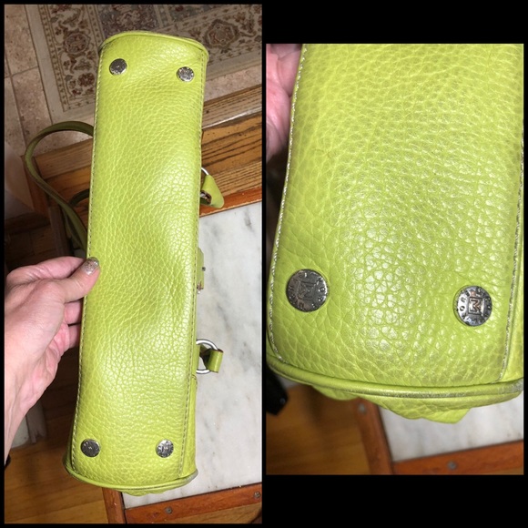 MICHAEL KORS CHARTREUSE GREEN PEBBLED LEATHER BAG - Picture 9 of 16